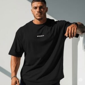 Men's Oversized Minimalist Gym Pump Cover T-Shirt – Pitch Black